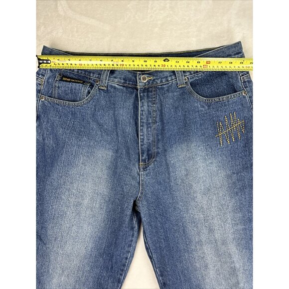 PNB NATION Jeans Men’s Size 38 X 34 Hip Hop Baggy Wide Leg Y2K VTG Blue - Picture 6 of 14